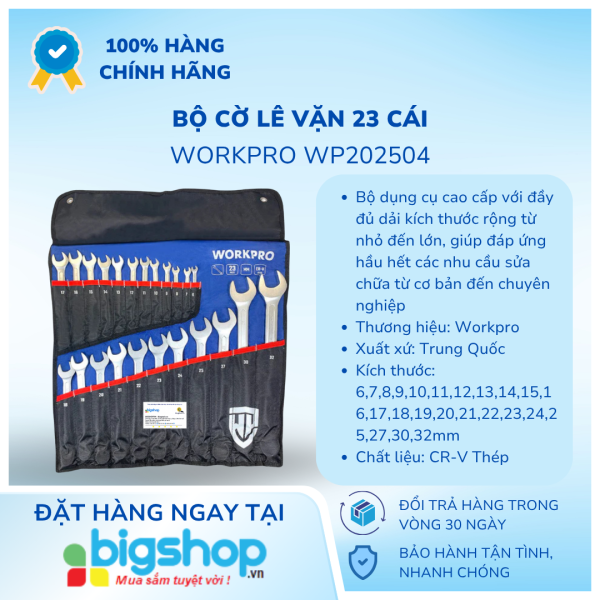 Bộ cờ lê vặn 23 cái Workpro WP202504