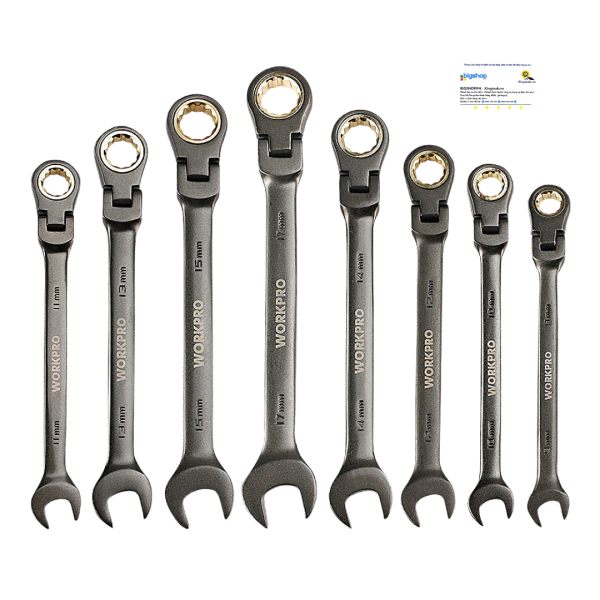 Bộ cờ lê vặn có răng 8 cái Workpro WP202521