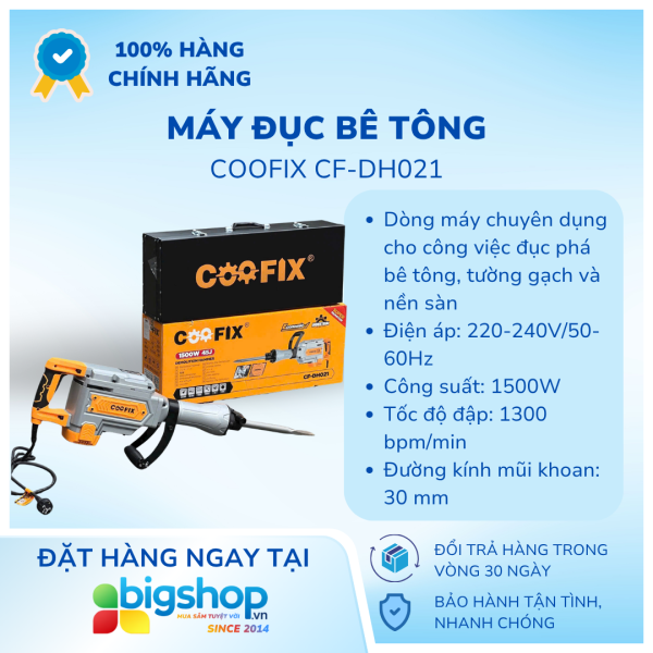Máy đục bê tông COOFIX CF-DH021 (CS 1500W, mũi 30mm)