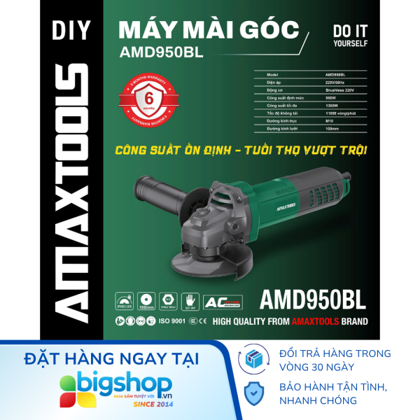 Máy mài góc Amaxtools AMD950BL (CS 950W, đĩa mài 100mm)