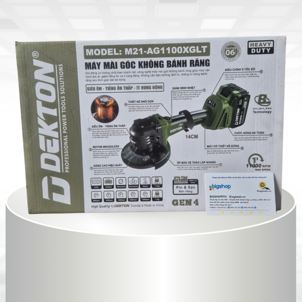 Máy mài góc dùng pin 21V DEKTON M21-AG1100XGLT (Đĩa 100mm) - Thân máy