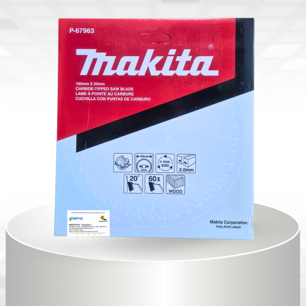 Lưỡi cưa cắt gỗ 60 răng Makita P-67963 (Đường kính 185mm)