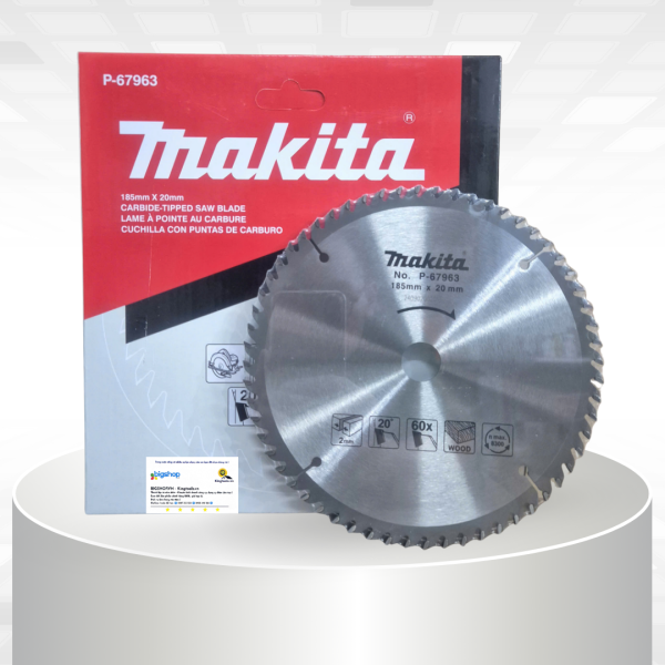 Lưỡi cưa cắt gỗ 60 răng Makita P-67963 (Đường kính 185mm)
