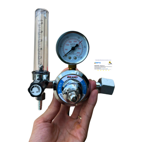 Đồng hồ khí CO2/220V của máy hàn Mig Riland RL-M-DHK03