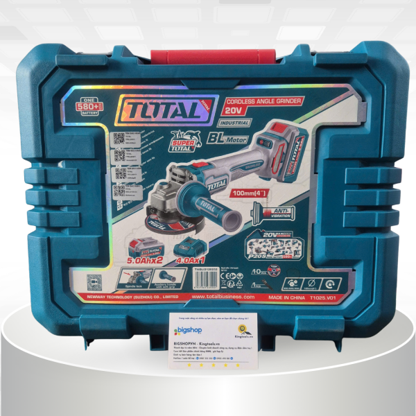 Máy mài góc dùng pin 20V Total TAGLI2120232 (2 Pin 5.0Ah và 1 Sạc)