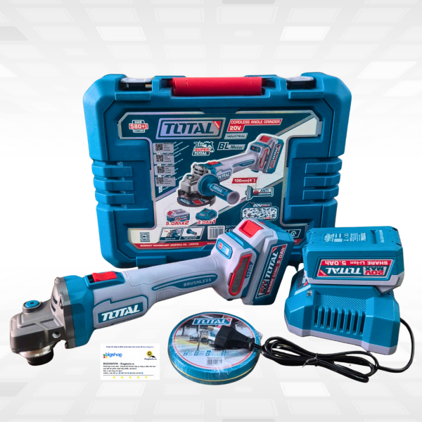 Máy mài góc dùng pin 20V Total TAGLI2120232 (2 Pin 5.0Ah và 1 Sạc)