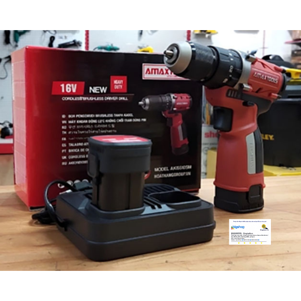 Máy khoan động lực dùng pin 16V AMAXTOOLS AKI5510BL (2 Pin 2.0Ah và 1 Sạc)