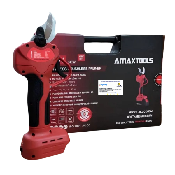 Kéo cắt cành dùng pin 21V AMAXTOOLS AKCC-30SM (Chưa bao gồm pin, sạc)