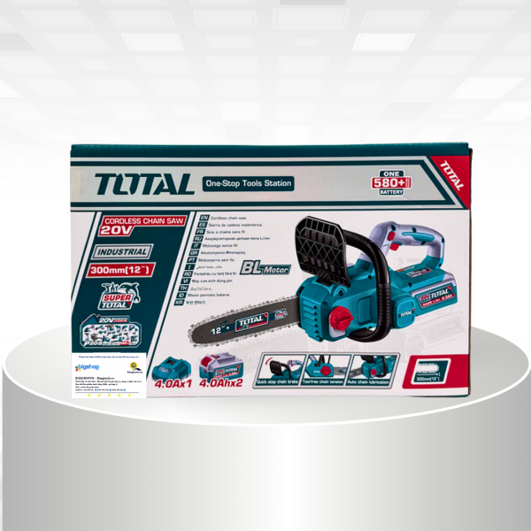 Máy cưa xích dùng pin 12 inch TOTAL TGSLI201262 (2 pin 4.0Ah và 1 sạc)
