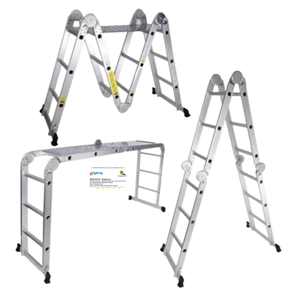 Thang nhôm gấp 4 đoạn STARKEN ST403H (Cao 3.5m, tải trọng 150kg)