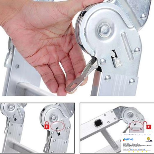 Thang nhôm gấp 4 đoạn STARKEN ST403H (Cao 3.5m, tải trọng 150kg)
