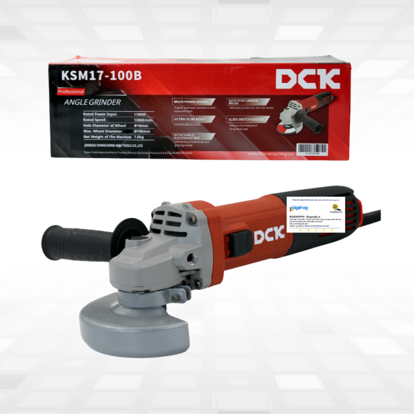 Máy mài góc công tắc cạnh DCK KSM17-100B (CS 1100W, đá mài 100mm)