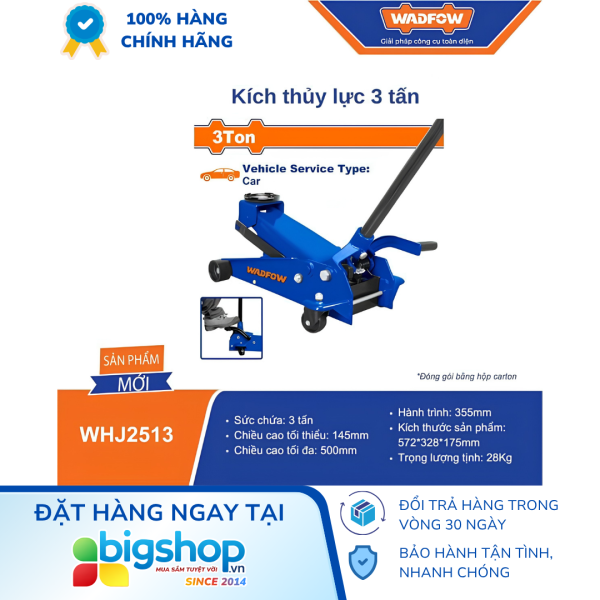 Kích thủy lực 3 tấn WADFOW WHJ2513