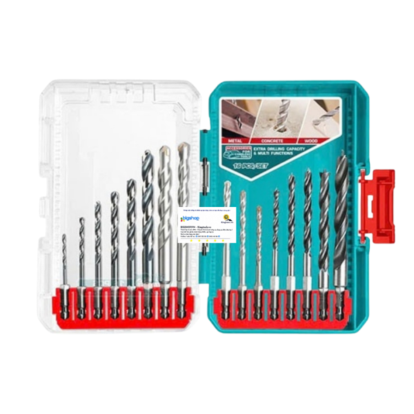 Bộ 16 mũi khoan kim loại, khoan tường và khoan gỗ TOTAL TACSDL11608