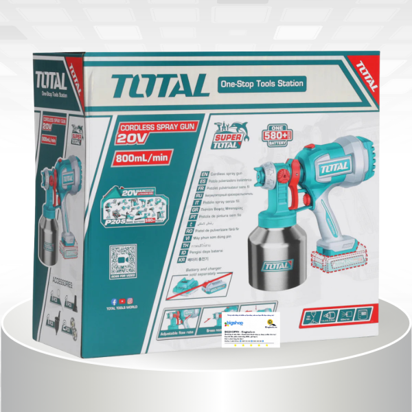 Máy phun sơn dùng pin 20V TOTAL TSGLI20041 (Chưa bao gồm pin, sạc)