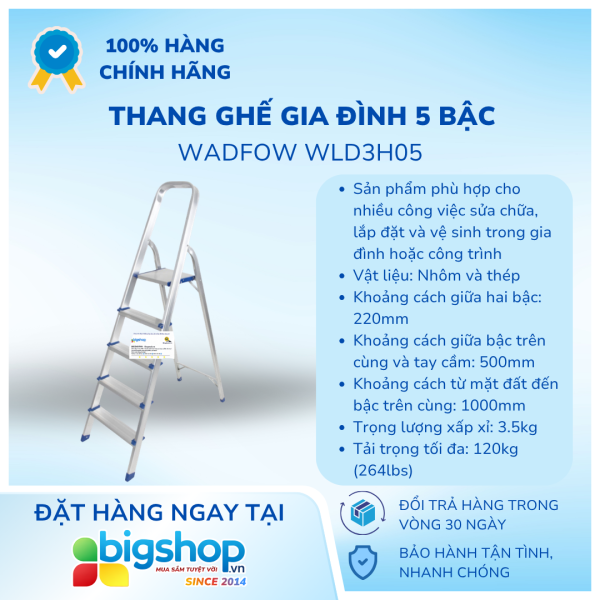Thang ghế gia đình 5 bậc WADFOW WLD3H05