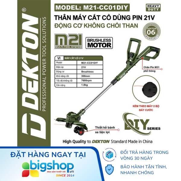 Máy cắt cỏ sân vườn dùng pin DEKTON M21-CC01DIY (Thân máy)