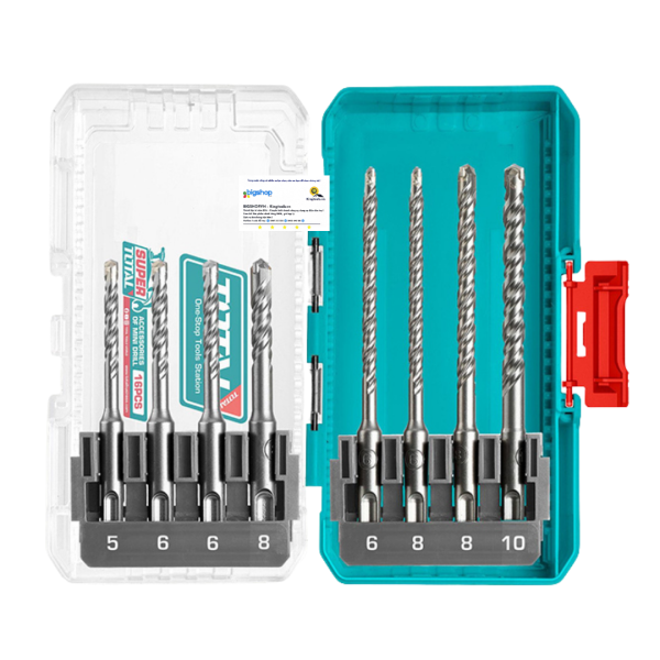 Bộ 8 mũi khoan bê tông đuôi gài SDS Plus TOTAL TACSDL11806