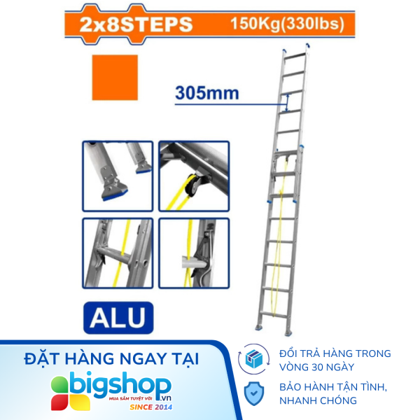 Thang xếp kéo dài 2x8 bậc WADFOW WLD8H16