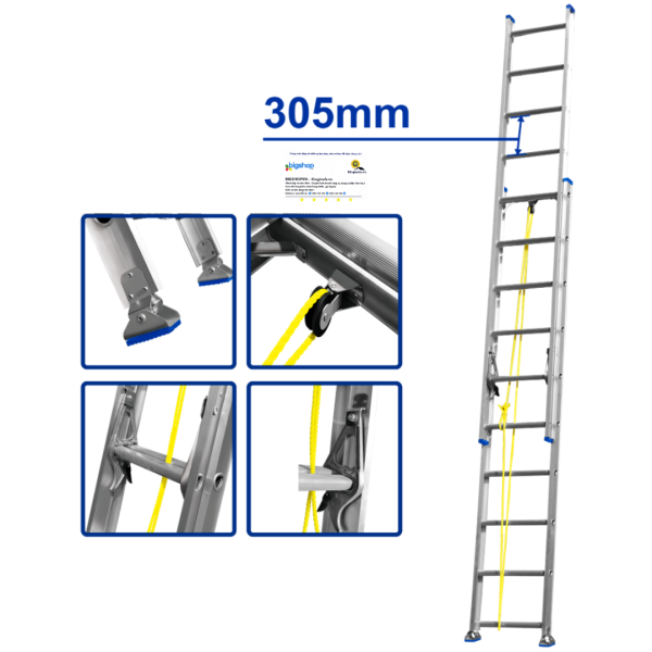 Thang xếp kéo dài 2x10 bậc WADFOW WLD8H20