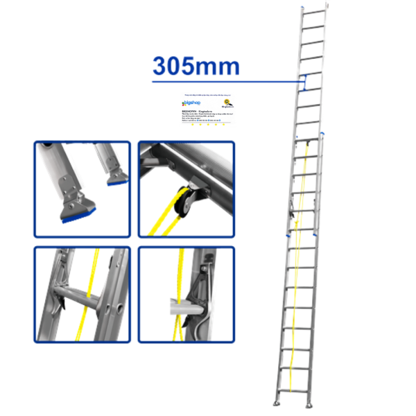 Thang xếp kéo dài 2x14 bậc WADFOW WLD8H28