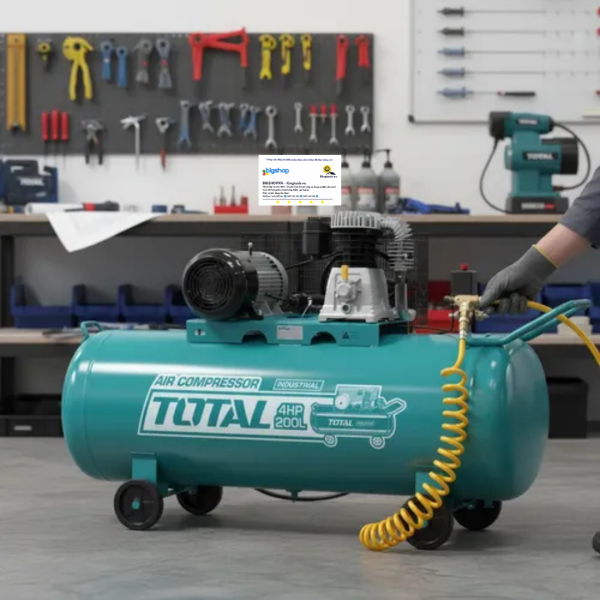 Máy nén khí dây curoa 200L TOTAL TC1402002 - Công suất 3.0kW (4HP)