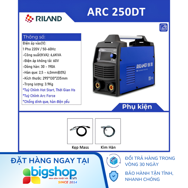 Máy hàn que RILAND ARC-250DT (Dòng hàn 190A)