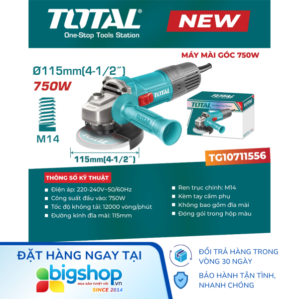 Máy mài góc 750W TOTAL TG10711556