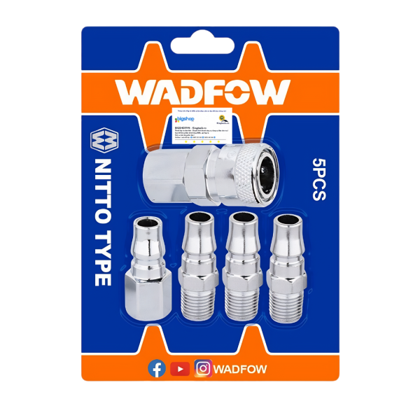 Bộ 5 đầu hơi nhanh 1/4 inch WADFOW WQP3673