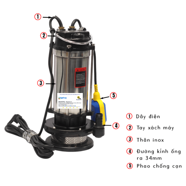 Máy bơm chìm có phao chống cạn STANIC SNP1100S (CS 1100W)