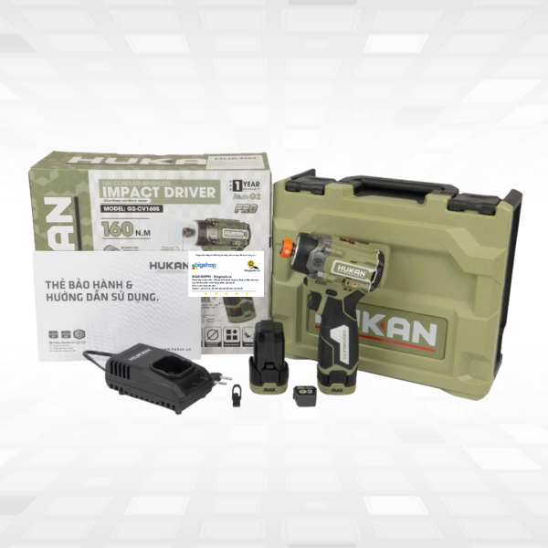Máy chuyên vít búa dùng pin 16V HUKAN G2-CV160S (GEN 2) - 2 pin 2.0Ah và 1 sạc