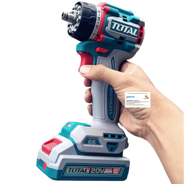 Máy siết khoan đầu đa năng dùng pin 20V TOTAL TDLI206686 (2 pin 2.0Ah và 1 sạc)