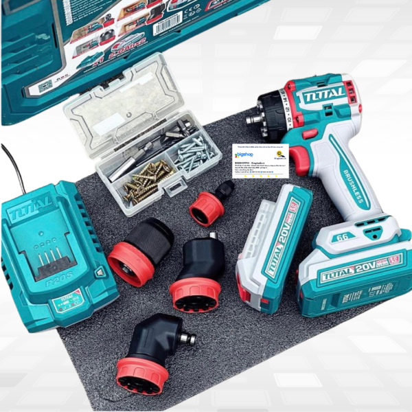 Máy siết khoan đầu đa năng dùng pin 20V TOTAL TDLI206686 (2 pin 2.0Ah và 1 sạc)