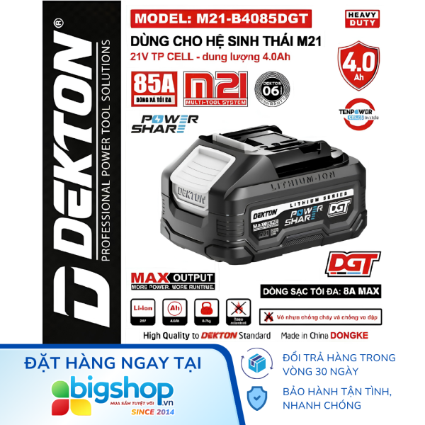 Pin 21V/4.0Ah DEKTON M21-B4085DGT