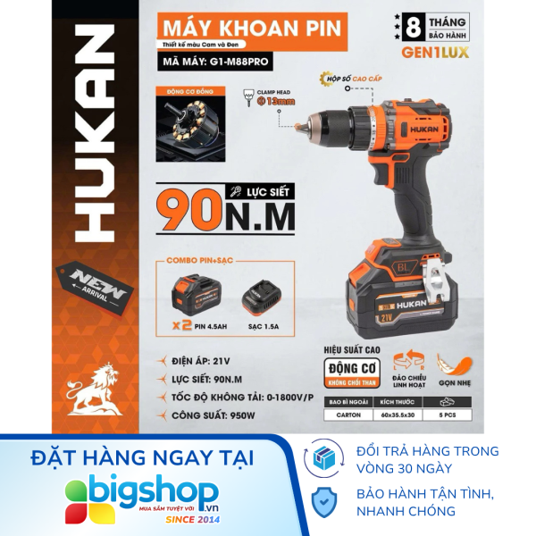 Máy khoan pin HUKAN G1-M88PRO (GEN 1)