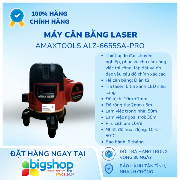 Máy cân bằng laser AMAXTOOLS ALZ-6655SA-PRO