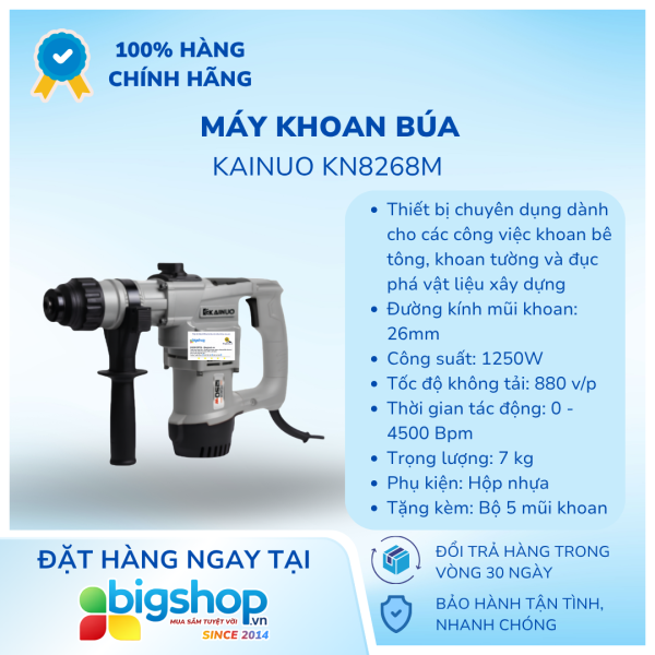 Máy khoan búa KAINUO 8268M - Công suất 1250W