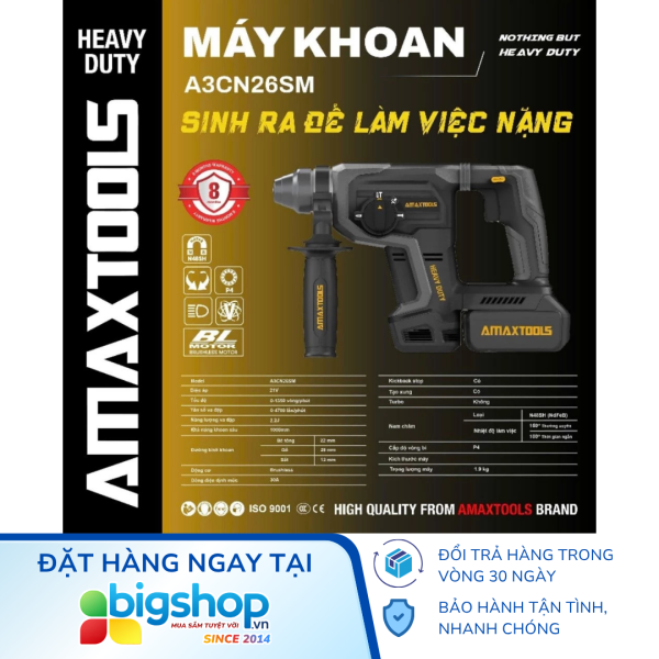Máy khoan bê tông dùng pin AMAXTOOLS A3CN26SM - Thân máy