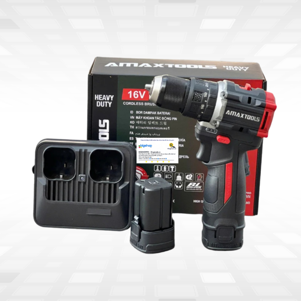Máy khoan pin AMAXTOOLS AKI6510SA (2 pin 2.0Ah và 1 sạc)