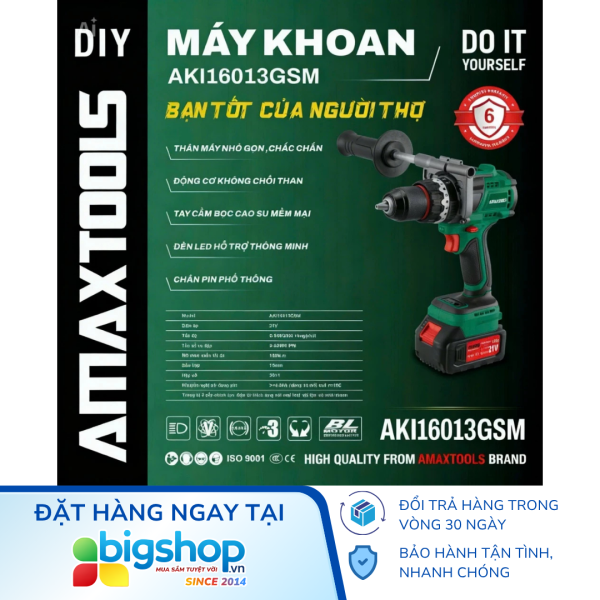 Máy khoan động lực dùng pin AMAXTOOLS AKI16013GSM (Thân máy)