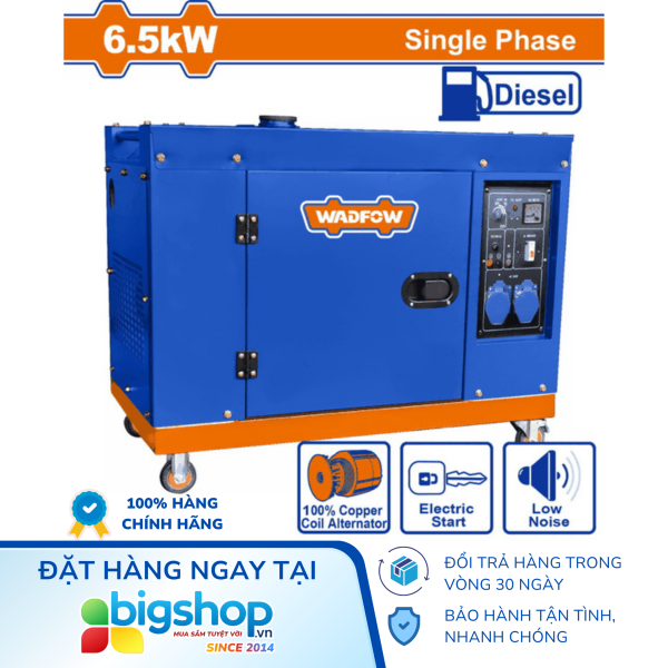 Máy phát điện Diesel không ồn WADFOW WDG2A80-1 (Công suất 6500W)