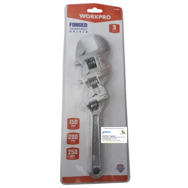 Bộ 3 mỏ lết (Cờ lê điều chỉnh được) WORKPRO WP202514 (6, 8, 10 inch)