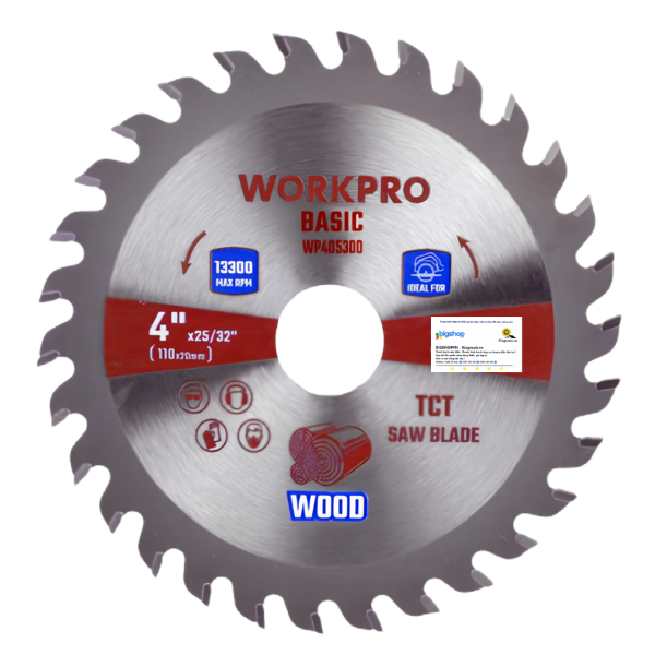 Lưỡi cưa cắt gỗ loại cơ bản WORKPRO WP405301 (110x20x40T)