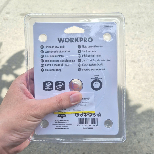 Lưỡi cưa đĩa cắt kim cương Turbo, Ultrathin Turbo để cắt chuyên nghiệp WORKPRO WP405052 (105x20x10mm)