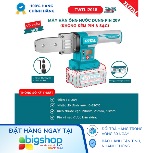 Máy hàn ống nước dùng pin TOTAL TWTLI2018 (Thân máy)