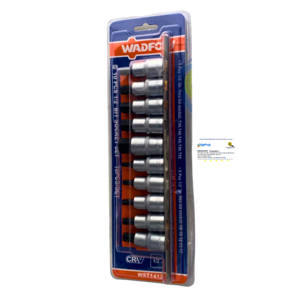 Bộ 12 đầu tuýp 1/2 inch ra đầu vít lục giác, sao WADFOW WST1412