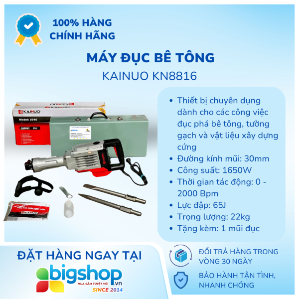 Máy đục bê tông KAINUO 8816 - Công suất 1650W (30mm)