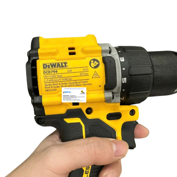 Máy khoan pin 20V DEWALT DCD794N-B1 (Atomic™) - Thân máy