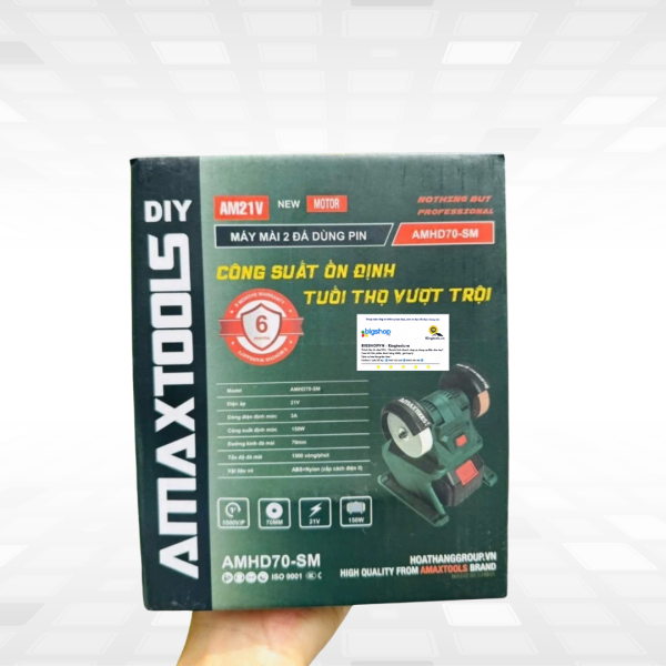 Máy mài 2 đá dùng pin AMAXTOOLS AMHD70-SM - Thân máy (Công suất 150W, đá 70mm)