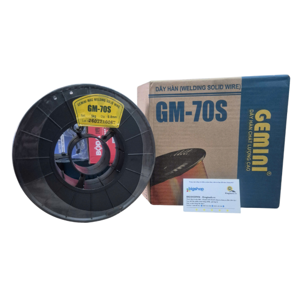Cuộn dây hàn MIG sắt GEMINI GM-70S (Cuộn 5kg, size 0.8mm)